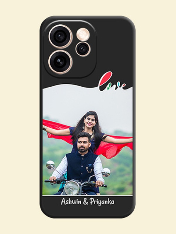 Fall in Love Pattern with Picture on Photo On Space Black Custom Soft Matte Mobile Back Cover - Oppo Reno 15 Pro Mini 5G