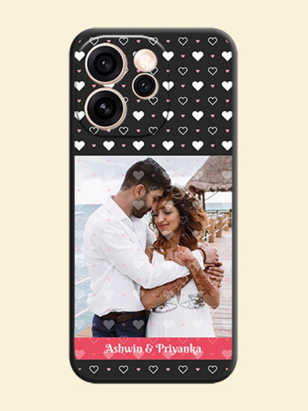 White Color Love Symbols with Text Design on Photo On Space Black Custom Soft Matte Mobile Back Cover - Oppo Reno 15 Pro Mini 5G
