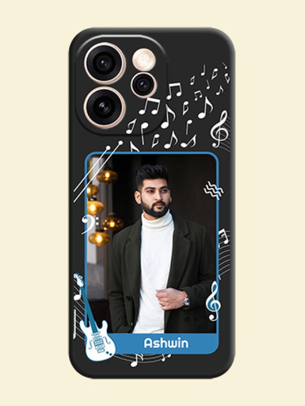 Musical Theme Design with Text on Photo On Space Black Custom Soft Matte Mobile Back Cover - Oppo Reno 15 Pro Mini 5G