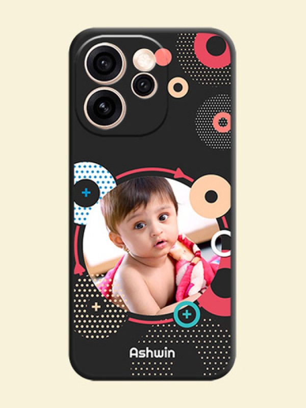 Multicoloured Round Image On Space Black Custom Soft Matte Mobile Back Cover - Oppo Reno 15 Pro Mini 5G