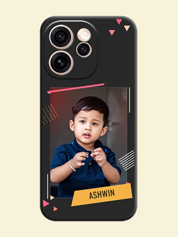 Photo Frame with Triangle Small Dots on Photo On Space Black Custom Soft Matte Mobile Back Cover - Oppo Reno 15 Pro Mini 5G