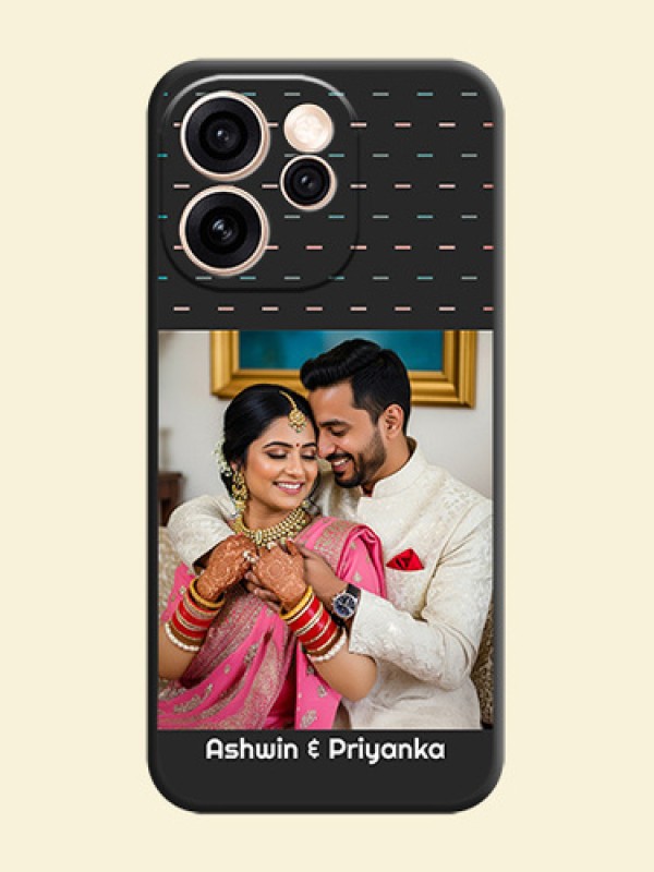 Line Pattern Design with Text On Space Black Custom Soft Matte Mobile Back Cover - Oppo Reno 15 Pro Mini 5G