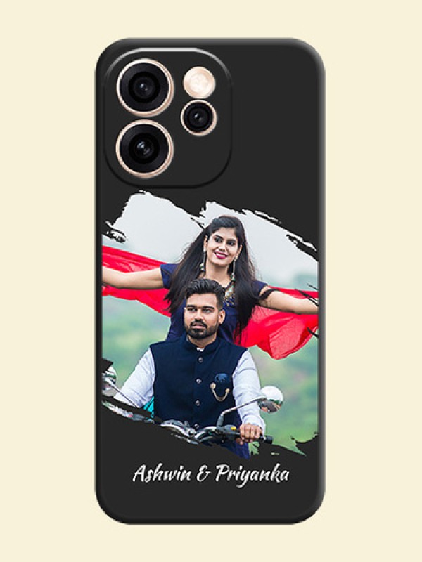 Grunge Brush Strokes on Photo On Space Black Custom Soft Matte Mobile Back Cover - Oppo Reno 15 Pro Mini 5G