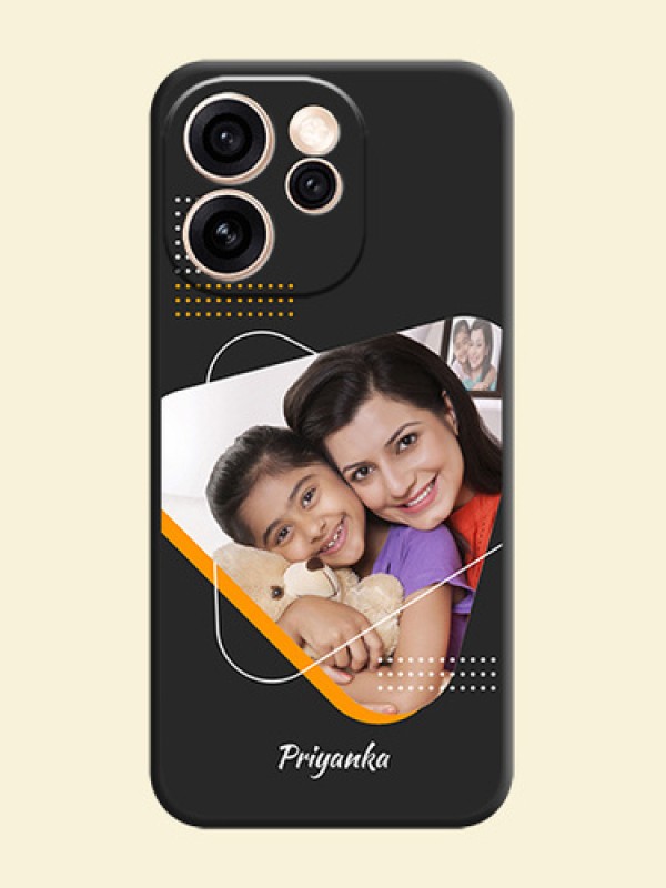 Yellow Triangle on Photo On Space Black Custom Soft Matte Mobile Back Cover - Oppo Reno 15 Pro Mini 5G