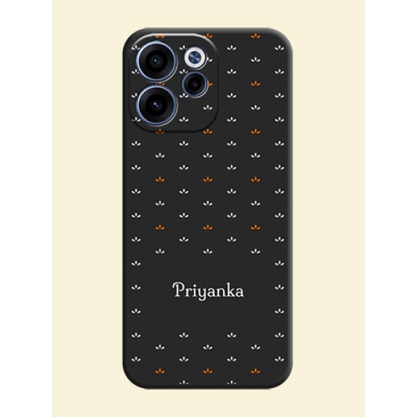 Simple Pattern With Custom Text On Space Black Custom Soft Matte Mobile Back Cover - Oppo Reno 15C 5G