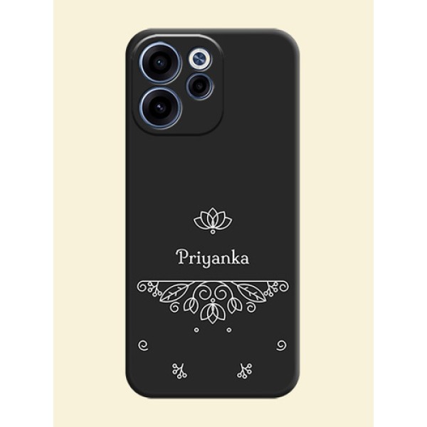 Lotus Garden Custom Text On Space Black Custom Soft Matte Mobile Back Cover - Oppo Reno 15C 5G