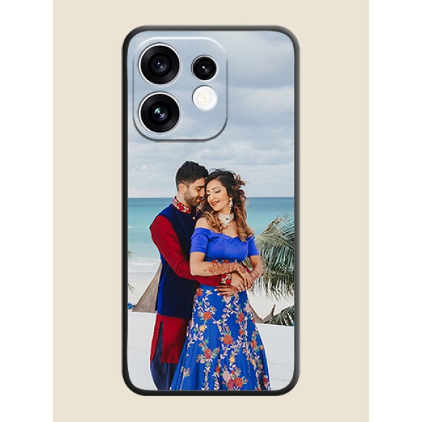 Full Single Pic Upload On Space Black Custom Soft Matte Mobile Back Cover - Oppo Reno 16 5G Full Single Pic Upload On Space Black Custom Soft Matte Mobile Back Cover - Oppo Reno 16 5G