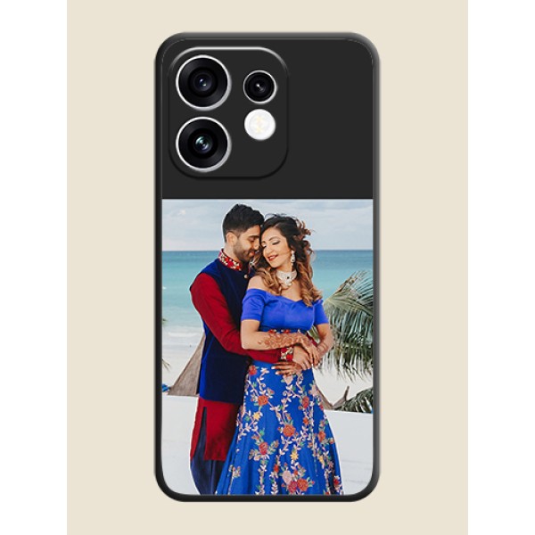 Image Upload With Space Black Color On Custom Soft Matte Mobile Back Cover - Oppo Reno 16 5G