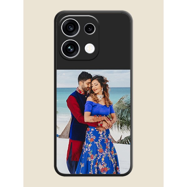 Image Upload With Space Black Color On Custom Soft Matte Mobile Back Cover - Oppo Reno 16C 5G