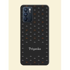 Simple Pattern With Custom Text On Space Black Personalized Soft Matte Phone Covers -Oppo Reno 6 5G