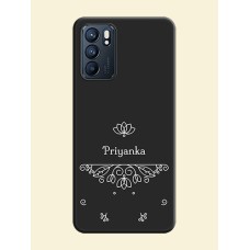 Lotus Garden Custom Text On Space Black Personalized Soft Matte Phone Covers -Oppo Reno 6 5G