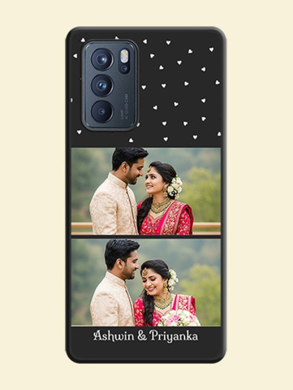 Miniature Love Symbols with Name on Space Black Custom Soft Matte Back Cover - Oppo Reno 6 Pro 5G