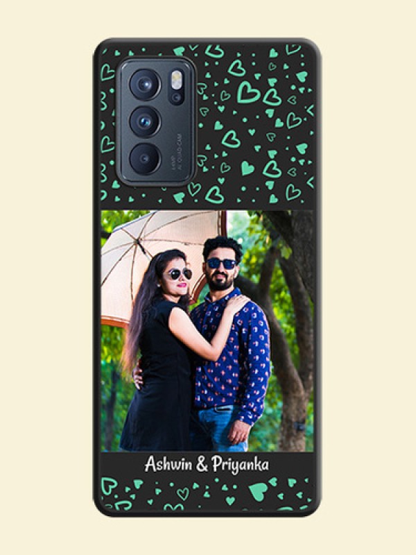 Sea Green Indefinite Love Pattern on Photo on Space Black Soft Matte Mobile Cover - Oppo Reno 6 Pro 5G