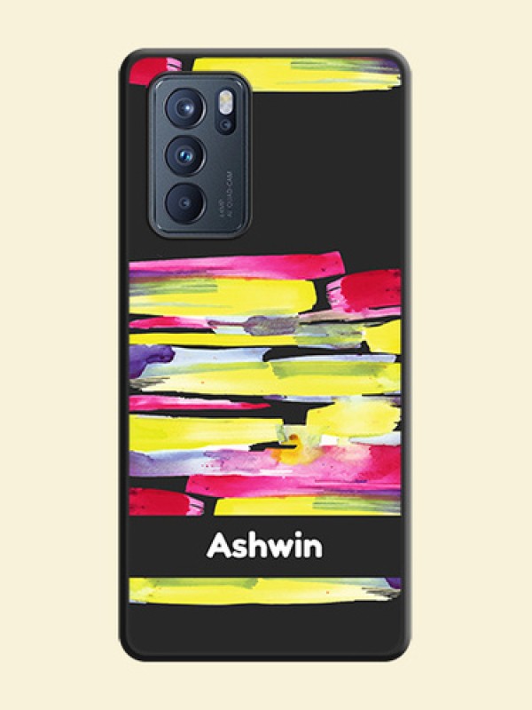 Brush Coloured on Space Black Personalized Soft Matte Phone Covers - Oppo Reno 6 Pro 5G