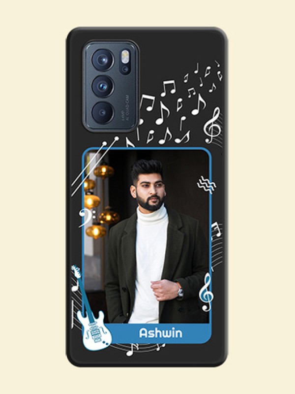 Musical Theme Design with Text on Photo on Space Black Soft Matte Mobile Case - Oppo Reno 6 Pro 5G