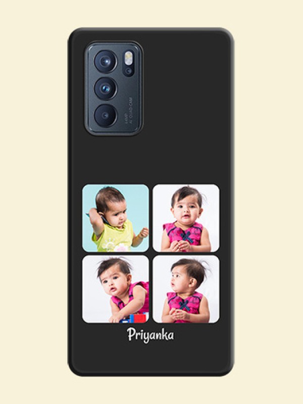 Floral Art with 6 Image Holder on Photo on Space Black Soft Matte Mobile Case - Oppo Reno 6 Pro 5G