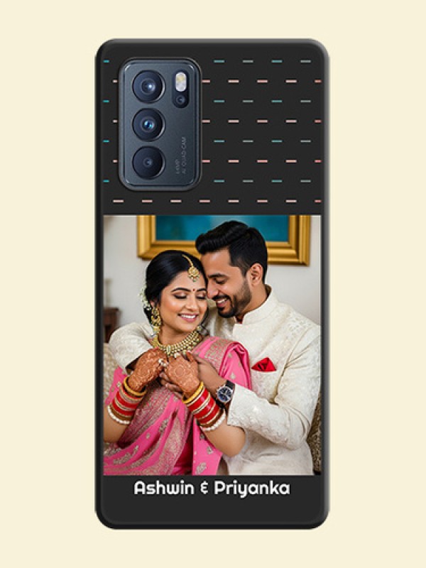 Line Pattern Design with Text on Space Black Custom Soft Matte Phone Back Cover - Oppo Reno 6 Pro 5G
