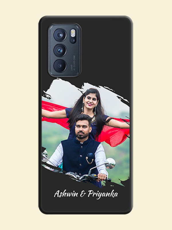 Grunge Brush Strokes on Photo on Space Black Soft Matte Back Cover - Oppo Reno 6 Pro 5G