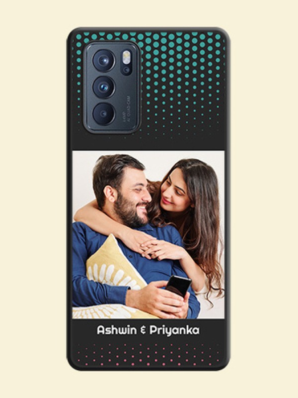 Faded Dots with Grunge Photo Frame and Text on Space Black Custom Soft Matte Phone Cases - Oppo Reno 6 Pro 5G