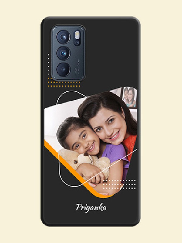Yellow Triangle on Photo on Space Black Soft Matte Phone Cover - Oppo Reno 6 Pro 5G