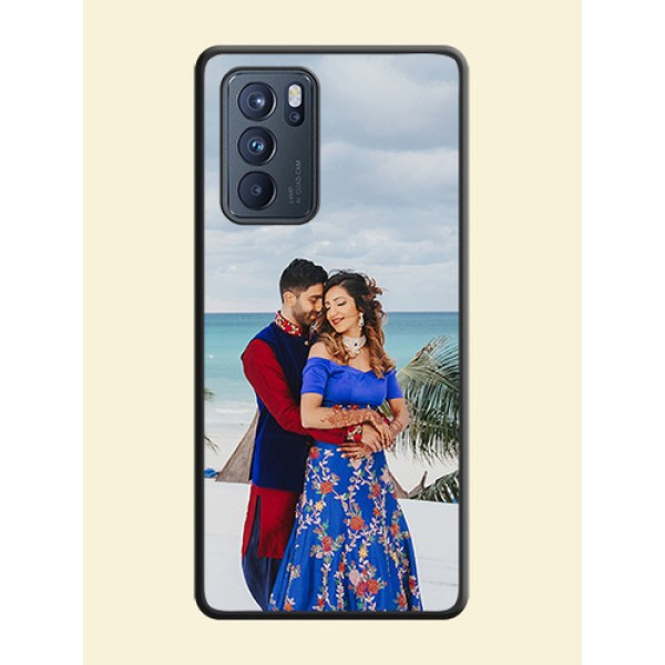 Full Single Pic Upload On Space Black Personalized Soft Matte Phone Covers -Oppo Reno 6 Pro 5G