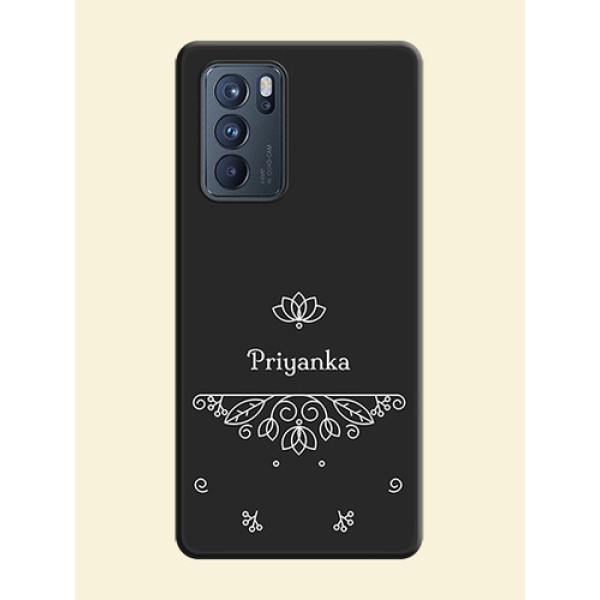 Lotus Garden Custom Text On Space Black Personalized Soft Matte Phone Covers -Oppo Reno 6 Pro 5G
