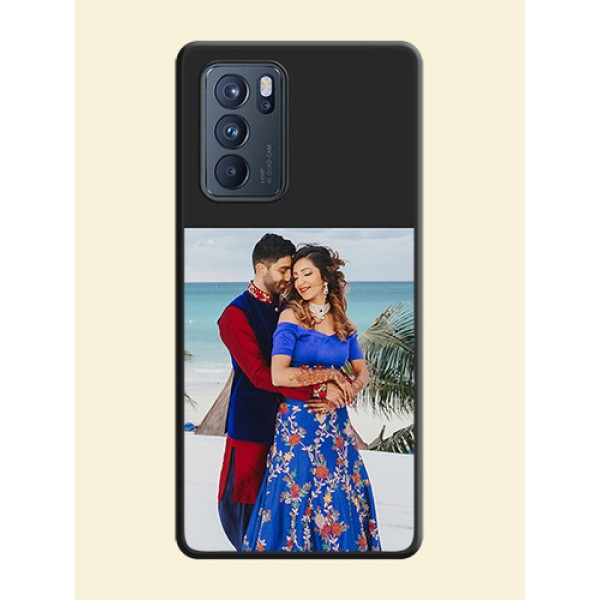 Image Upload With Space Black Color On Custom Soft Matte Mobile Back Cover - Oppo Reno 6 Pro 5G