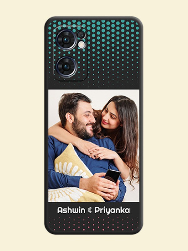 Faded Dots with Grunge Photo Frame and Text on Space Black Custom Soft Matte Phone Cases - Oppo Reno 7 5G