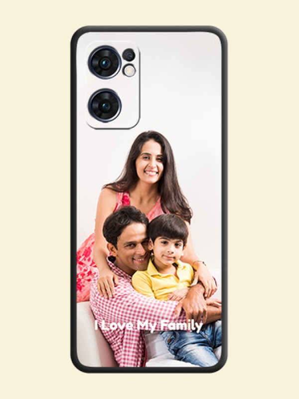 Full Single Pic Upload With Text On Space Black Personalized Soft Matte Phone Covers -Oppo Reno 7 5G
