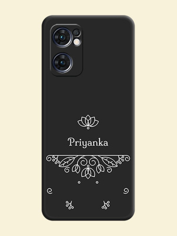 Lotus Garden Custom Text On Space Black Personalized Soft Matte Phone Covers -Oppo Reno 7 5G