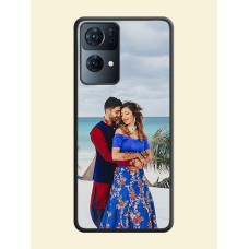 Full Single Pic Upload On Space Black Personalized Soft Matte Phone Covers -Oppo Reno 7 Pro 5G
