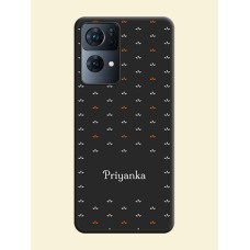 Simple Pattern With Custom Text On Space Black Personalized Soft Matte Phone Covers -Oppo Reno 7 Pro 5G