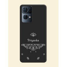 Lotus Garden Custom Text On Space Black Personalized Soft Matte Phone Covers -Oppo Reno 7 Pro 5G