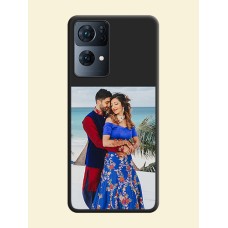 Image Upload With Space Black Color On Custom Soft Matte Mobile Back Cover - Oppo Reno 7 Pro 5G