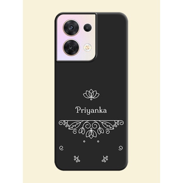 Lotus Garden Custom Text On Space Black Personalized Soft Matte Phone Covers -Oppo Reno 8 5G