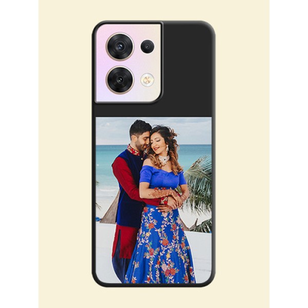 Image Upload With Space Black Color On Custom Soft Matte Mobile Back Cover - Oppo Reno 8 5G