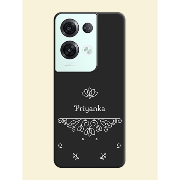 Lotus Garden Custom Text On Space Black Personalized Soft Matte Phone Covers -Oppo Reno 8 Pro 5G