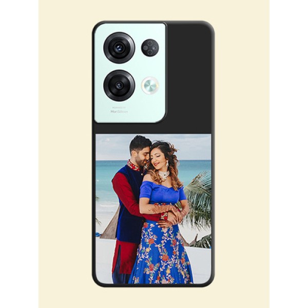 Image Upload With Space Black Color On Custom Soft Matte Mobile Back Cover - Oppo Reno 8 Pro 5G