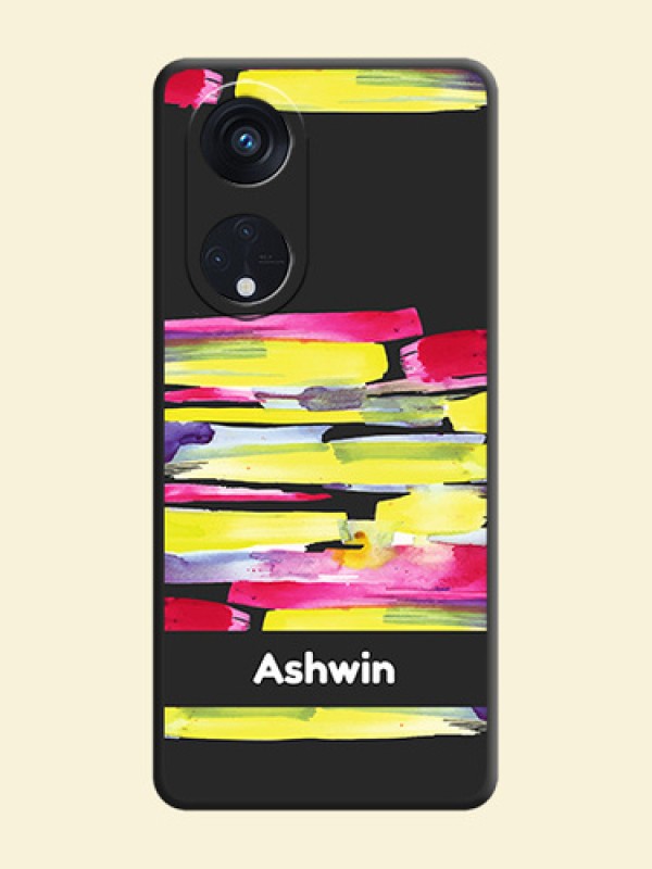 Brush Coloured on Space Black Personalized Soft Matte Phone Covers - Oppo Reno 8T 5G