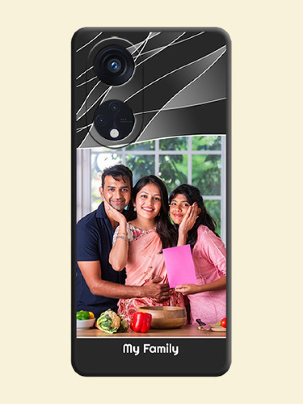 Mixed Wave Lines on Photo on Space Black Soft Matte Mobile Cover - Oppo Reno 8T 5G