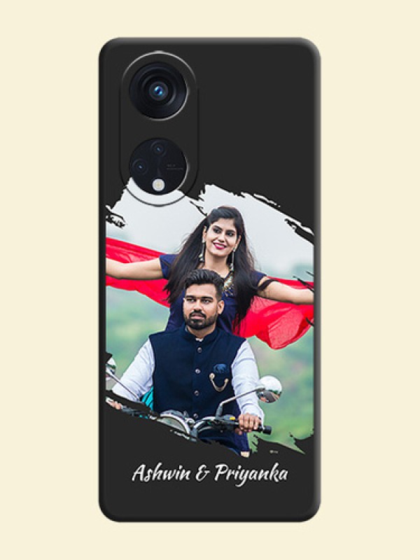Grunge Brush Strokes on Photo on Space Black Soft Matte Back Cover - Oppo Reno 8T 5G