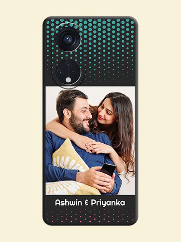 Faded Dots with Grunge Photo Frame and Text on Space Black Custom Soft Matte Phone Cases - Oppo Reno 8T 5G