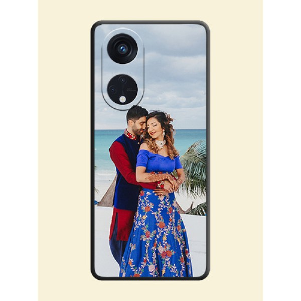 Full Single Pic Upload On Space Black Personalized Soft Matte Phone Covers -Oppo Reno 8T 5G