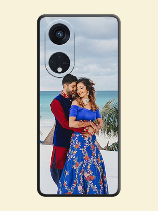 Full Single Pic Upload On Space Black Personalized Soft Matte Phone Covers -Oppo Reno 8T 5G