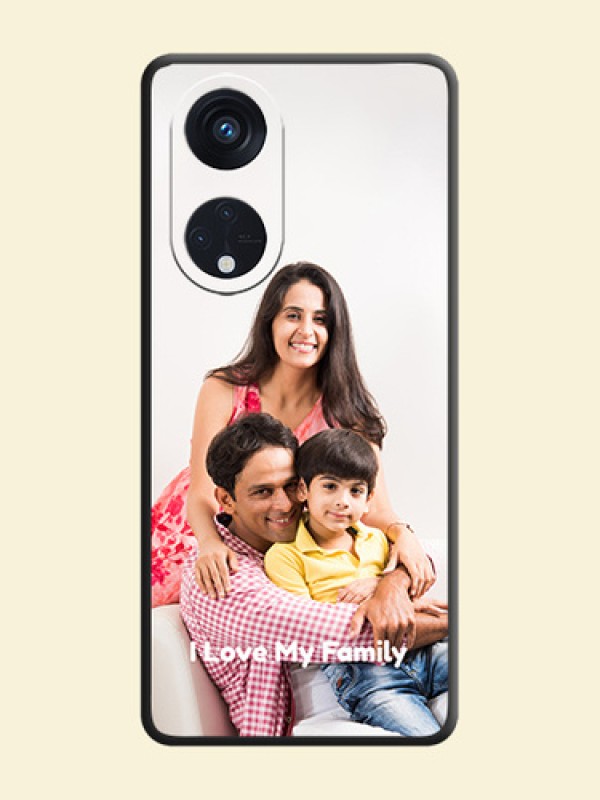 Full Single Pic Upload With Text On Space Black Personalized Soft Matte Phone Covers -Oppo Reno 8T 5G
