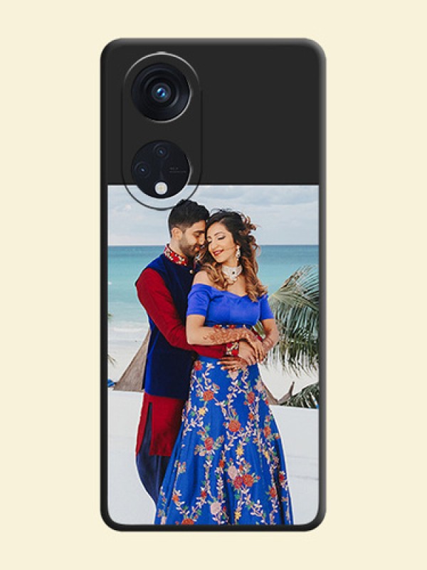 Image Upload With Space Black Color On Custom Soft Matte Mobile Back Cover - Oppo Reno 8T 5G