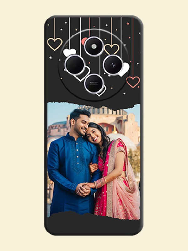 Love Hangings with Splash Wave Picture On Space Black Custom Soft Matte Mobile Back Cover - Poco C75 5G