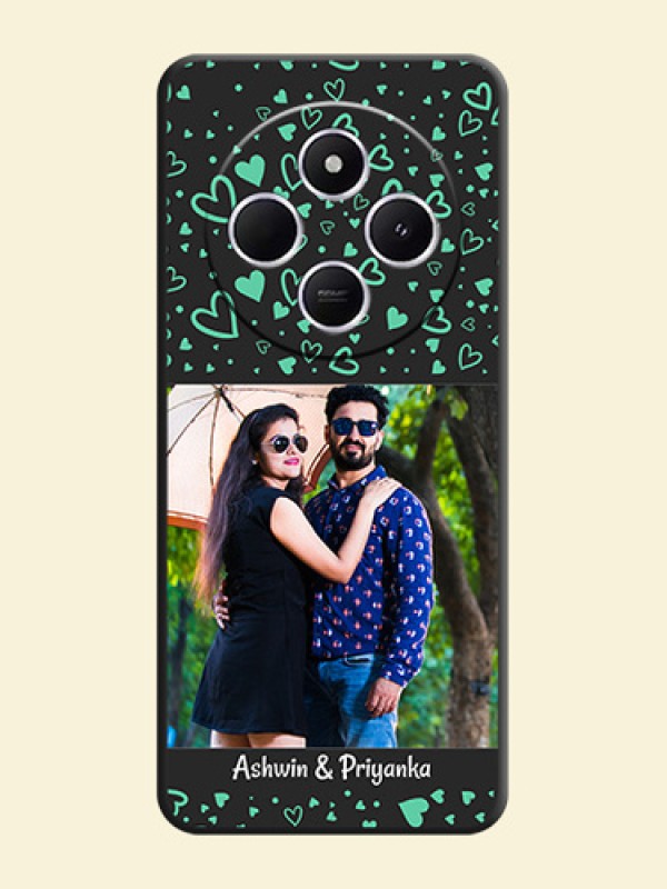 Sea Green Indefinite Love Pattern on Photo On Space Black Custom Soft Matte Mobile Back Cover - Poco C75 5G