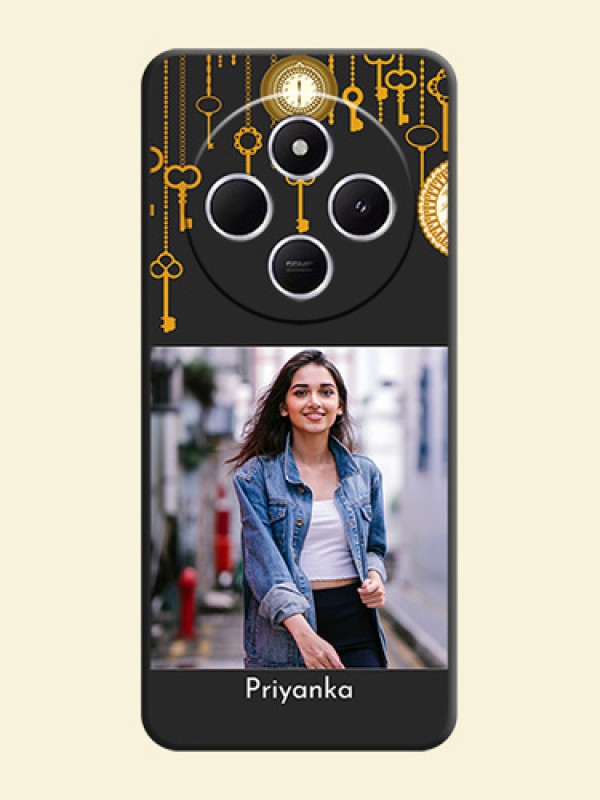 Decorative Design with Text On Space Black Custom Soft Matte Mobile Back Cover - Poco C75 5G
