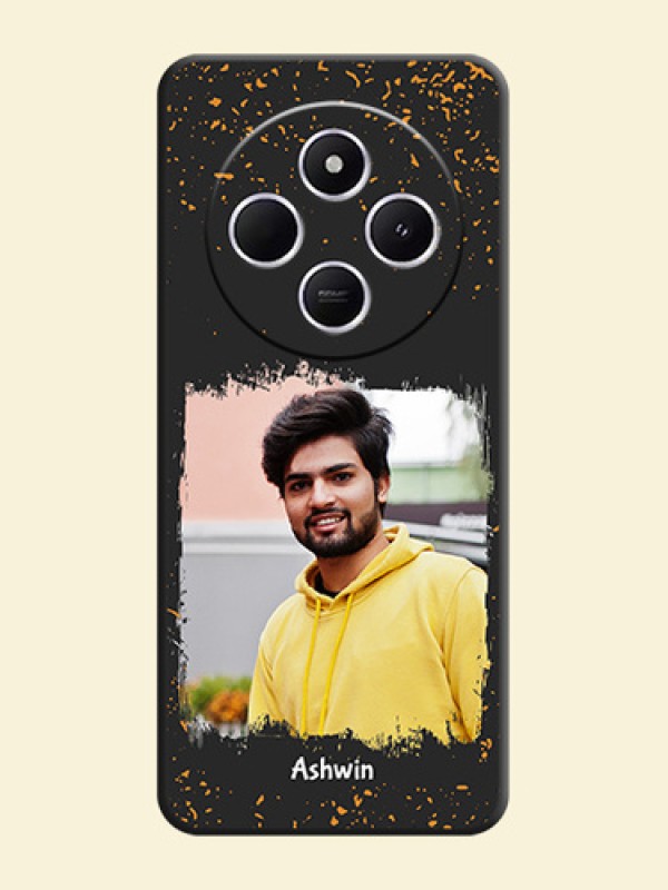Spray Free Design on Photo On Space Black Custom Soft Matte Mobile Back Cover - Poco C75 5G
